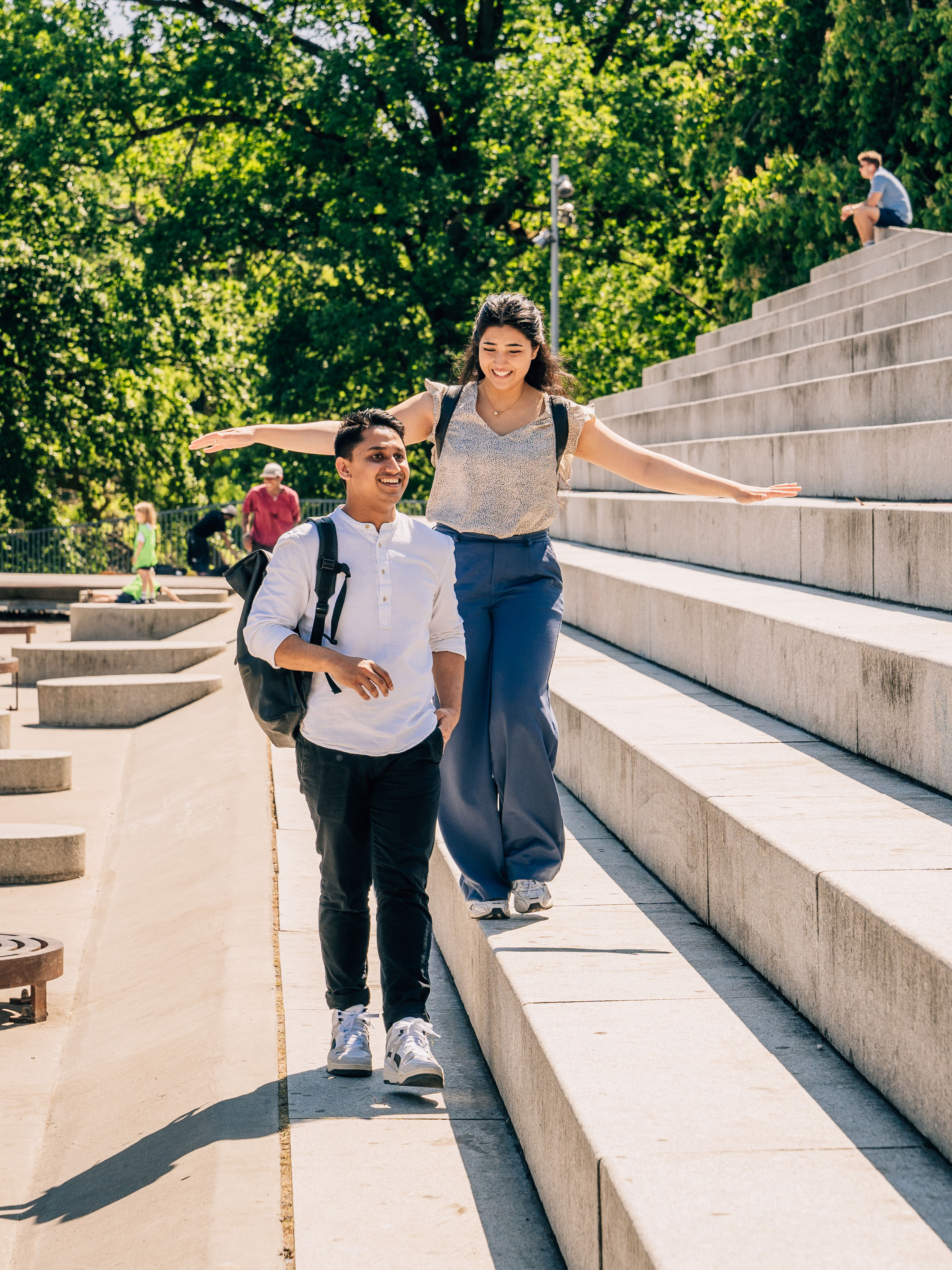 Students from Niels Brock Copenhagen Business College walking